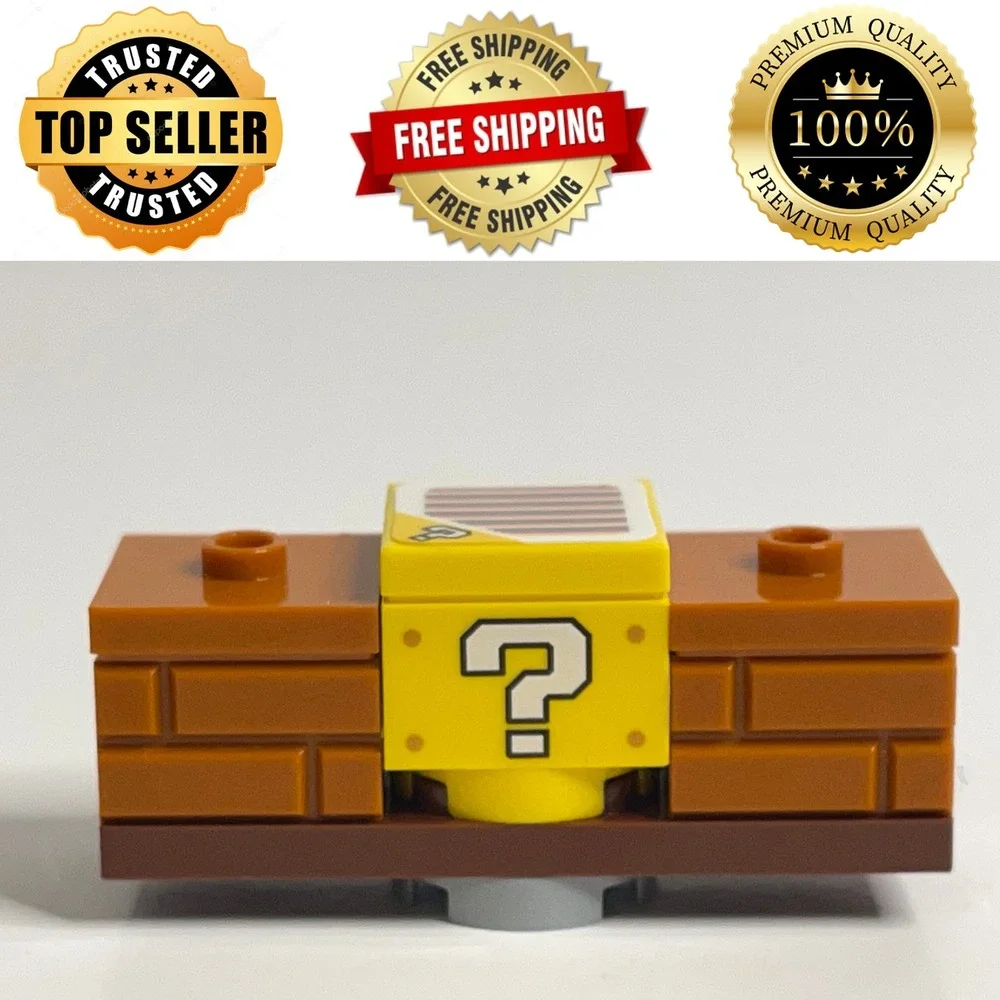 Lego‎ Super Mario Mark Game Question Block Paladone Yellow Brown Pre School Toy